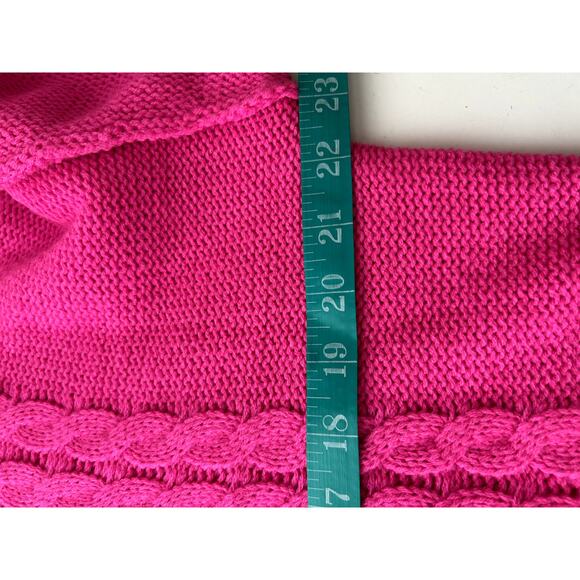 Nyc Knits Sweater Womens L Pink Cropped Distressed Mock Neck Cable Knit Pullover - Picture 11 of 11